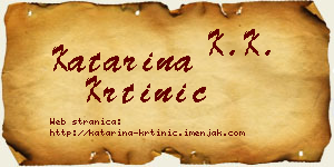 Katarina Krtinić vizit kartica